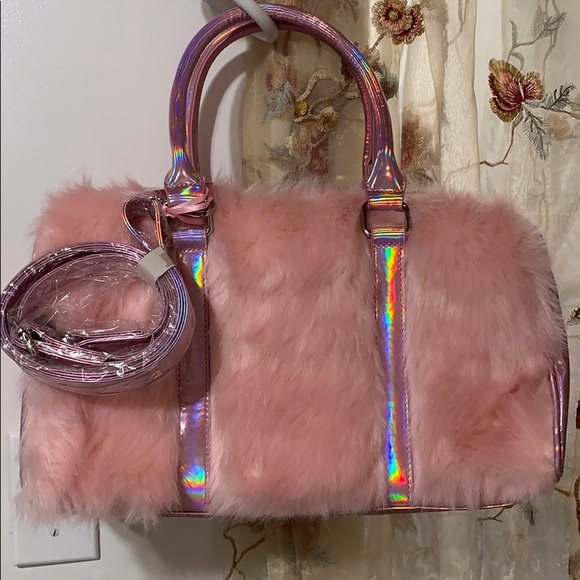 fuzzy pink purse